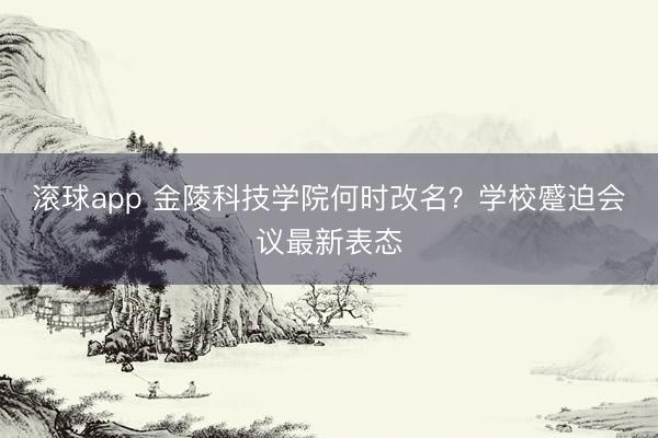 滚球app 金陵科技学院何时改名？学校蹙迫会议最新表态