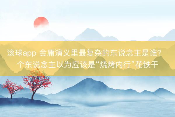 滚球app 金庸演义里最复杂的东说念主是谁？ 个东说念主以为应该是“烧烤内行”花铁干