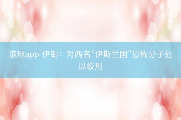滚球app 伊朗：对两名“伊斯兰国”恐怖分子处以绞刑