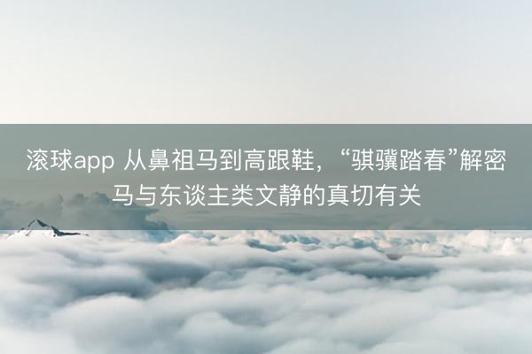 滚球app 从鼻祖马到高跟鞋，“骐骥踏春”解密马与东谈主类文静的真切有关