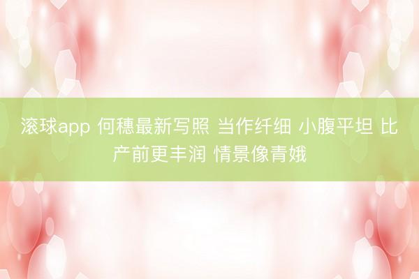 滚球app 何穗最新写照 当作纤细 小腹平坦 比产前更丰润 情景像青娥