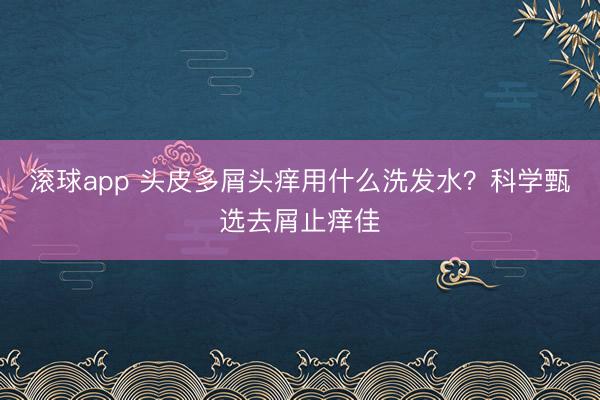 滚球app 头皮多屑头痒用什么洗发水？科学甄选去屑止痒佳