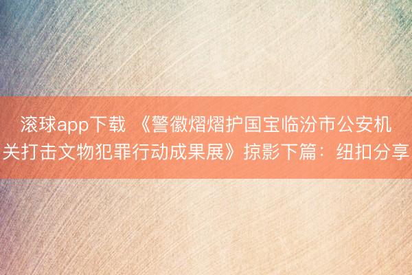 滚球app下载 《警徽熠熠护国宝临汾市公安机关打击文物犯罪行动成果展》掠影下篇:纽扣分享