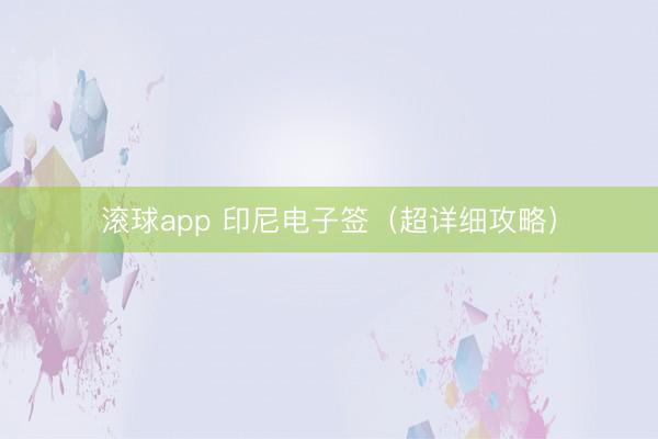 滚球app 印尼电子签（超详细攻略）