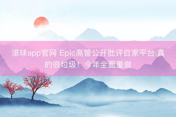 滚球app官网 Epic高管公开批评自家平台:真的很垃圾！今年全面重做