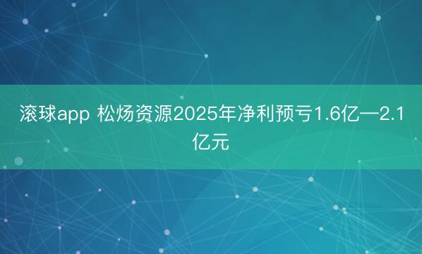 滚球app 松炀资源2025年净利预亏1.6亿—2.1亿元