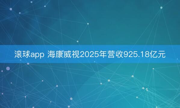 滚球app 海康威视2025年营收925.18亿元
