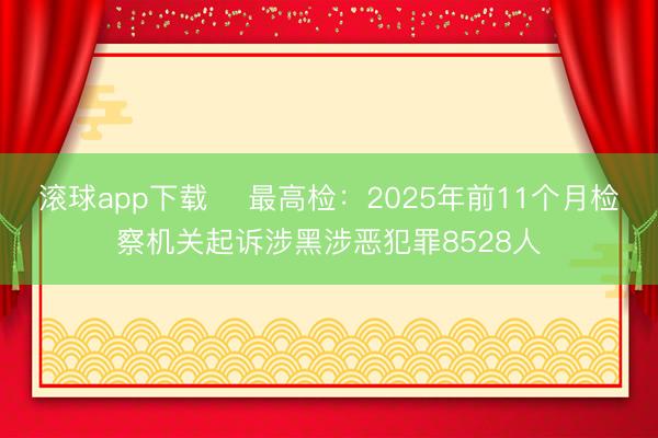 滚球app下载 ​最高检：2025年前11个月检察机关起诉涉黑涉恶犯罪8528人