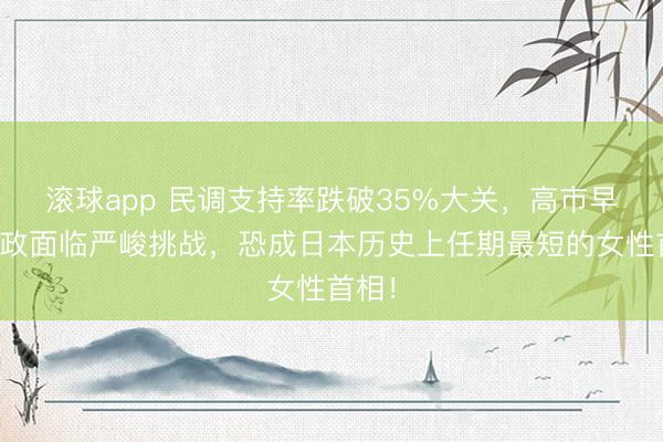 滚球app 民调支持率跌破35%大关，高市早苗执政面临严峻挑战，恐成日本历史上任期最短的女性首相！