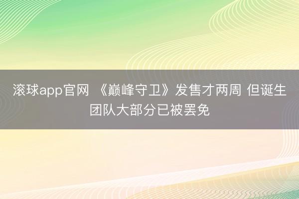 滚球app官网 《巅峰守卫》发售才两周 但诞生团队大部分已被罢免