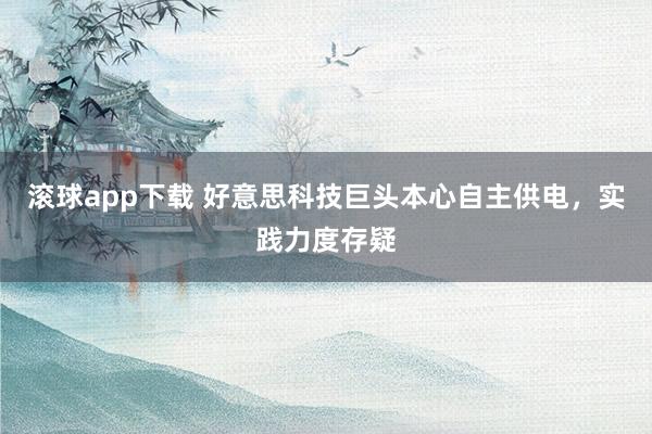 滚球app下载 好意思科技巨头本心自主供电，实践力度存疑