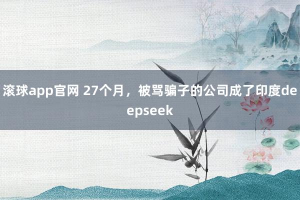 滚球app官网 27个月，被骂骗子的公司成了印度deepseek