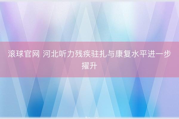 滚球官网 河北听力残疾驻扎与康复水平进一步擢升