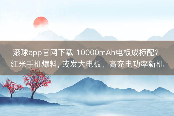 滚球app官网下载 10000mAh电板成标配? 红米手机爆料, 或发大电板、高充电功率新机