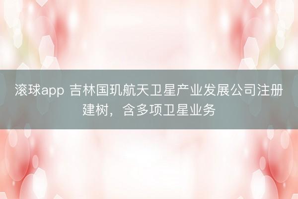 滚球app 吉林国玑航天卫星产业发展公司注册建树，含多项卫星业务