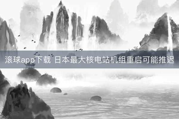 滚球app下载 日本最大核电站机组重启可能推迟