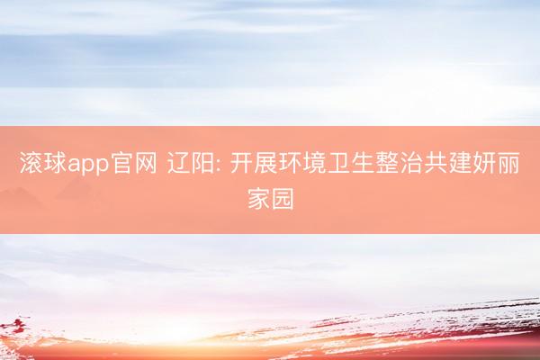 滚球app官网 辽阳: 开展环境卫生整治共建妍丽家园