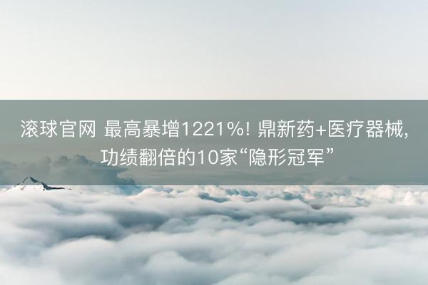 滚球官网 最高暴增1221%! 鼎新药+医疗器械, 功绩翻倍的10家“隐形冠军”