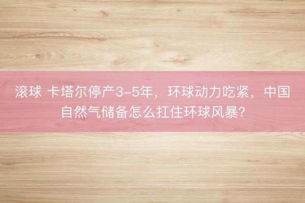 滚球 卡塔尔停产3-5年,环球动力吃紧,中国自然气储备怎么扛住环球风暴?