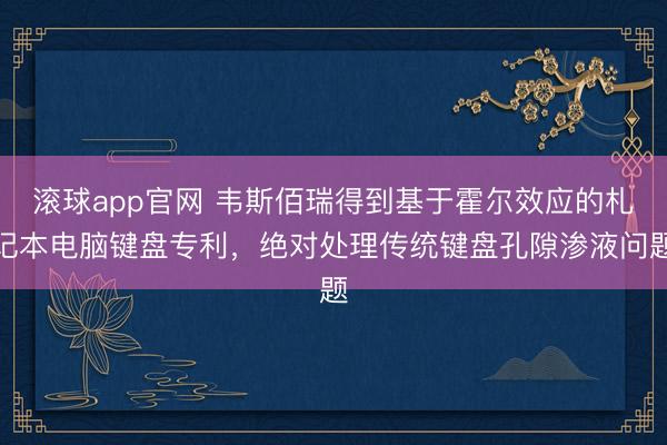 滚球app官网 韦斯佰瑞得到基于霍尔效应的札记本电脑键盘专利，绝对处理传统键盘孔隙渗液问题