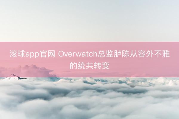 滚球app官网 Overwatch总监胪陈从容外不雅的统共转变