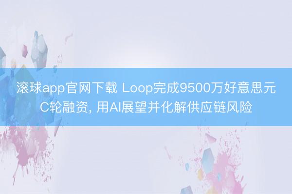 滚球app官网下载 Loop完成9500万好意思元C轮融资， 用AI展望并化解供应链风险