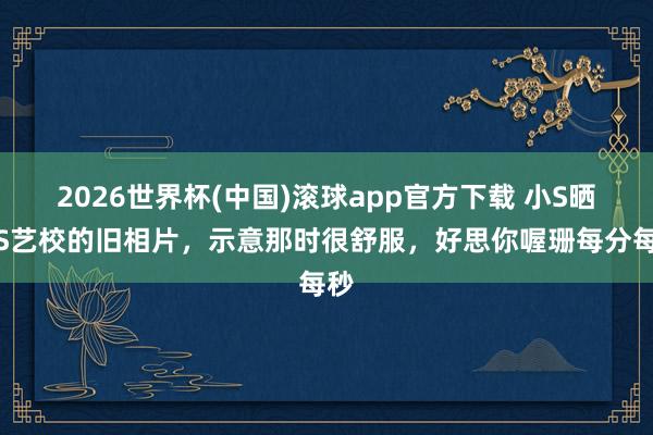 2026世界杯(中国)滚球app官方下载 小S晒大S艺校的旧相片，示意那时很舒服，好思你喔珊每分每秒