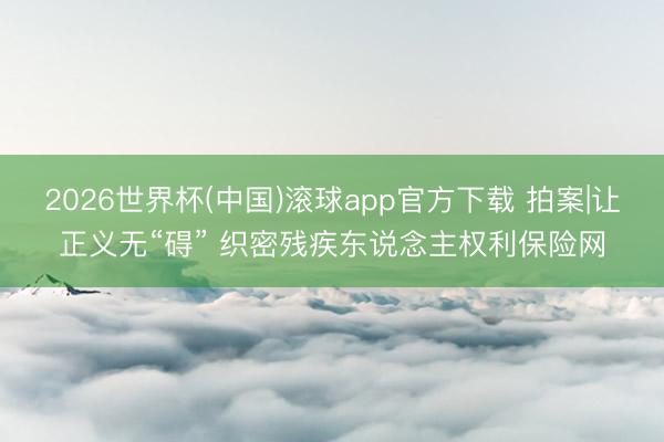 2026世界杯(中国)滚球app官方下载 拍案|让正义无“碍” 织密残疾东说念主权利保险网