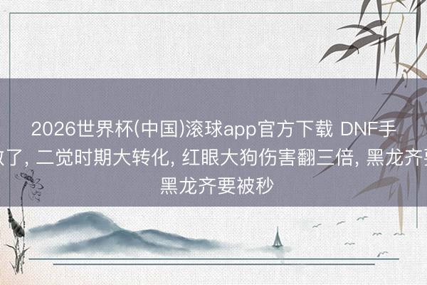 2026世界杯(中国)滚球app官方下载 DNF手游有救了， 二觉时期大转化， 红眼大狗伤害翻三倍， 黑龙齐要被秒