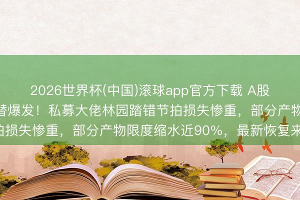 2026世界杯(中国)滚球app官方下载 A股市集极致分化，科技股轮替爆发！私募大佬林园踏错节拍损失惨重，部分产物限度缩水近90%，最新恢复来了！