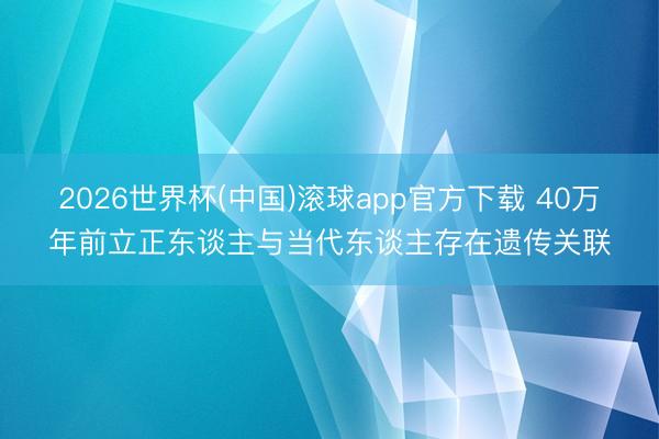 2026世界杯(中国)滚球app官方下载 40万年前立正东谈主与当代东谈主存在遗传关联