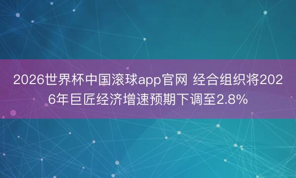 2026世界杯中国滚球app官网 经合组织将2026年巨匠经济增速预期下调至2.8%