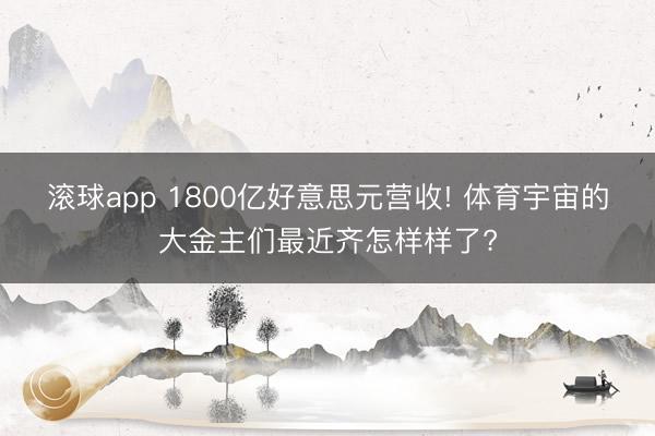 滚球app 1800亿好意思元营收! 体育宇宙的大金主们最近齐怎样样了?