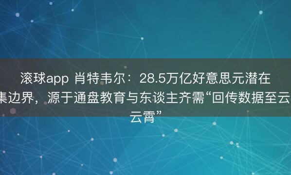 滚球app 肖特韦尔：28.5万亿好意思元潜在市集边界，源于通盘教育与东谈主齐需“回传数据至云霄”