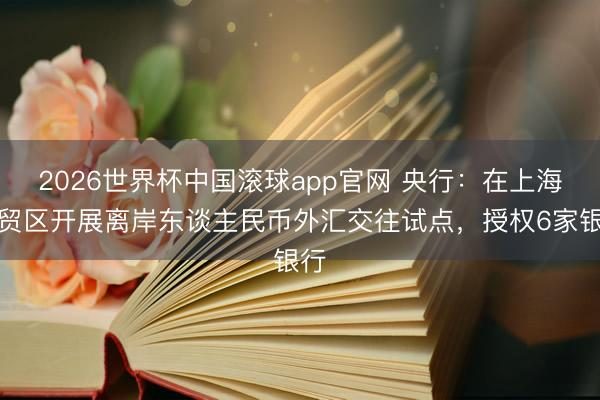 2026世界杯中国滚球app官网 央行：在上海自贸区开展离岸东谈主民币外汇交往试点，授权6家银行